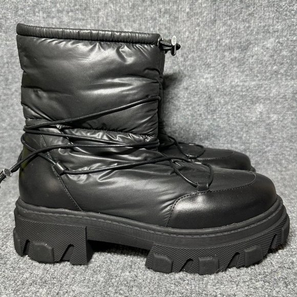 Cecelia New York JR Water Resistant Lug Sole Bootie Black Boots Womens Size 9 - Picture 1 of 10